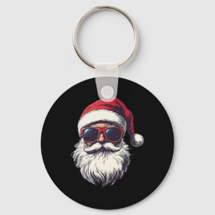 Porte-clés Cool Père Noël Face Sungles Rétro hommes Noël