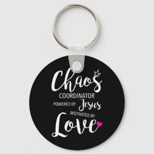 Porte-clés Coordinateur Chaos Enseignant Powered By Jesus Mot