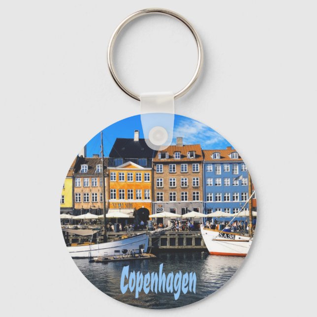 Porte-clés Copenhague Danemark Capital Canal Homes Nyhavn (Recto)