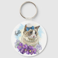 Copie du dessin à la main d'un chat mignon drôle a
