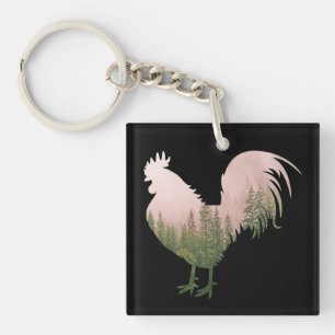 PORTE-CLÉS COQ DE LA NATURE STYLE FORET