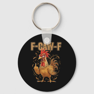 Porte-clés Coq en colère F Caw F Drôle d'attitude de poulet _