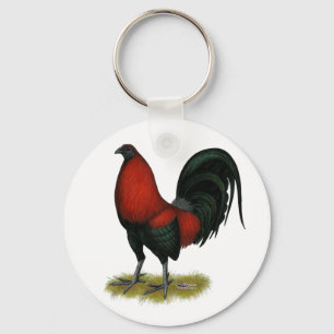 Porte-clés Coq Rouge Noir BB Américain
