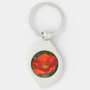Porte-clés Coquelicot Rouge d'Alaska Fleur Colorée