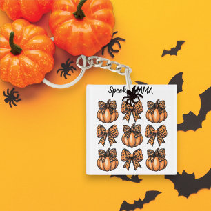 Porte-clés Coquette du Citrouille Halloween Leopart Bow