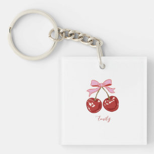 Porte-clés Coquette personnalisée Nom de la boîte de cerise