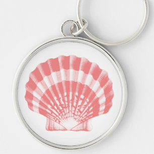 Porte-clés Coquillage - corail rose et blanc