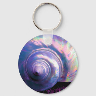 Porte-clés Coquillage tropical opalescent mère perle