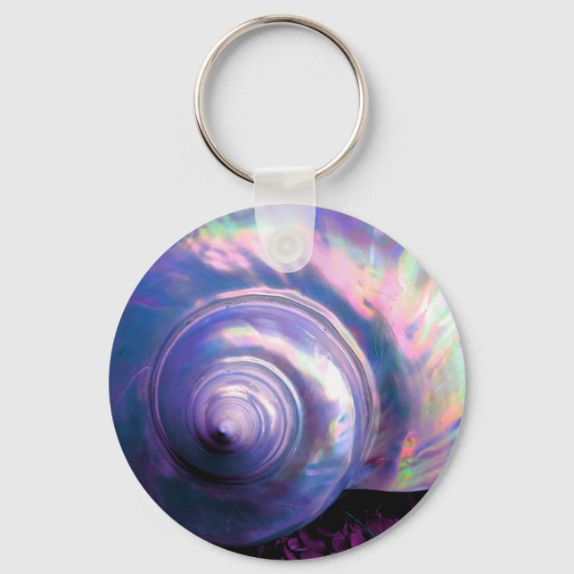Porte-clés Coquillage tropical opalescent mère perle (Recto)