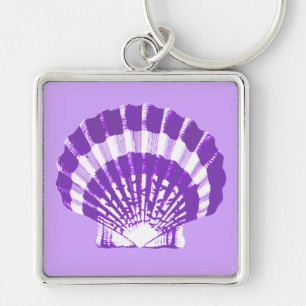 Porte-clés Coquillage - violet et blanc