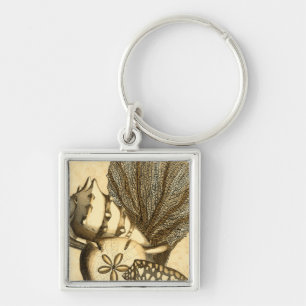 Porte-clés Coquilles neutres et collection de corail