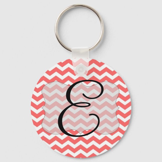Porte-clés Coral Chevron Keyring initial (Recto)