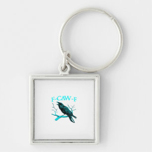 Porte-clés Corbeau F-Caw-F Drôle D'oiseau Rétro