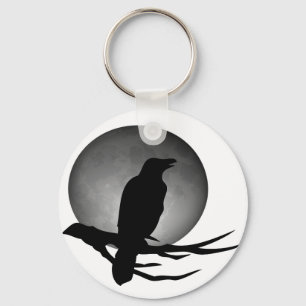 Porte-clés corbeau lune