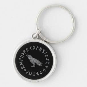 Porte-clés Corbeau Odin Viking Mythologie runes runique