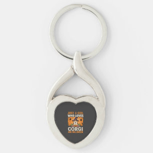 Porte-clés Corgi Halloween Sorcière Fille Horreur Vintage