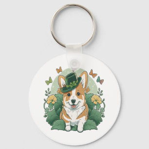 Porte-clés Corgi Lover Shamrock Jour de la Saint Patrick heur