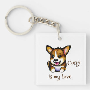 Porte-clés Corgi orange mignon pour une humeur positive