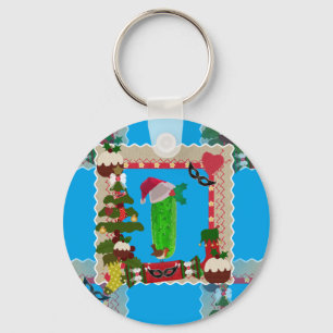 Porte-clés cornichon de Noël