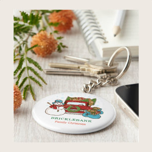 Porte-clés Correspondance de famille de Noël Snowman personna