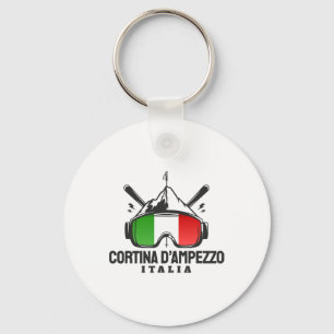 Porte-clés Cortina D'ampezzo Italie Station de ski Rétro