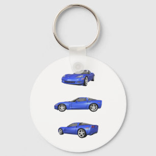 Porte-clés Corvette bleue :