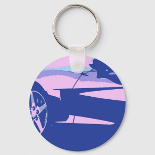 Porte-clés Corvette violette et rose