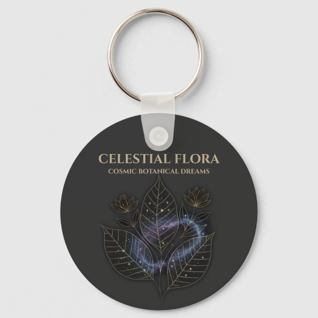 Porte-clés Cosmic Botanical Shadows & Starry Plant Outlines (Recto)