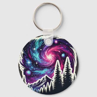 Porte-clés Cosmic Forest: Galaxy Meets Nature