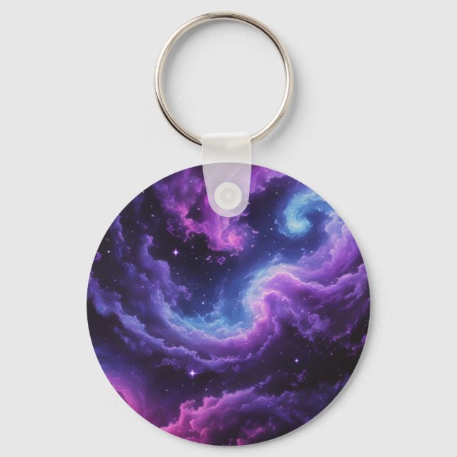 Porte-clés Cosmic Galaxy Nebula Abstract Space Art Design (Recto)