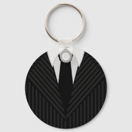 Porte-clés Costume à rayures et Cravate Mens Clavier rond cla