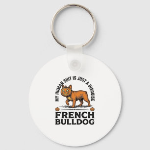 Porte-clés Costume de Halloween pour Bulldog français Citroui