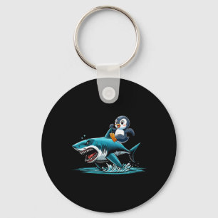 Porte-clés Costume de requin Penguin équitation Sea Amoureux