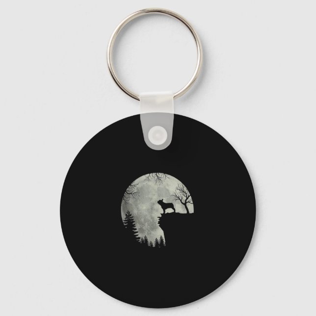 Porte-clés Costume D'Halloween Chien Et Lune Français (Recto)