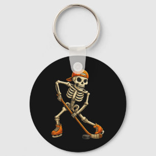 Porte-clés Costume d'Halloween squelette de hockey sur glace 