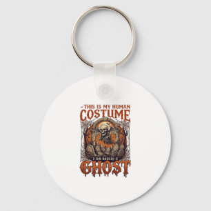 Porte-clés Costume Humain Fantôme Squelette Cimetière Lune Ha