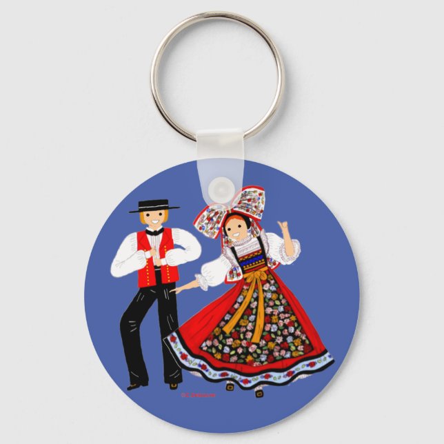 Porte-clés Costume traditionnel d'Alsace, France (Recto)