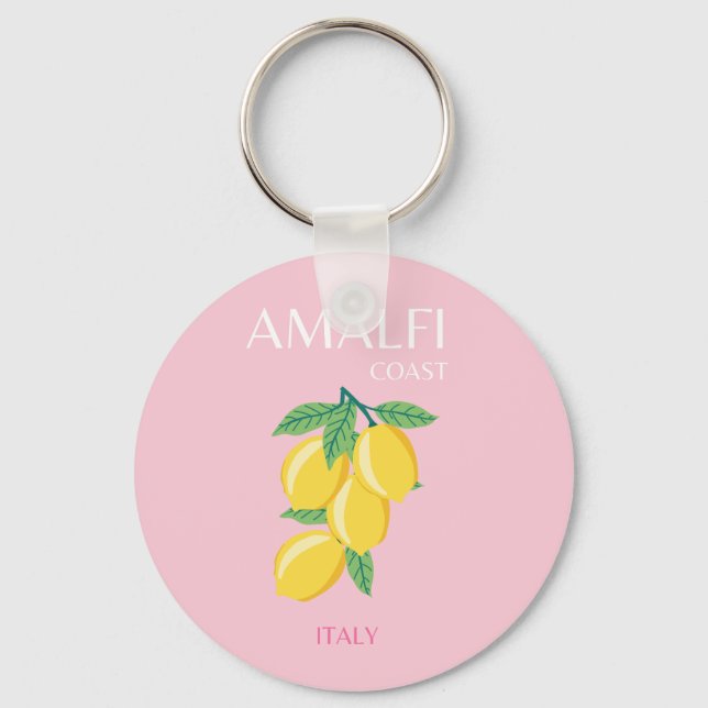 Porte-clés Côte d'Amalfi, Salle Préppy, Rose (Recto)