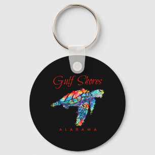 Porte-clés Côte du Golfe Alabama Aquarelle Tortue de mer