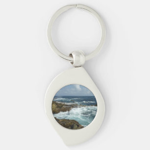 Porte-clés Côte rocheuse d'Aruba et océan bleu
