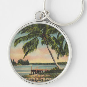 Porte-clés Coucher de soleil de brise tropicale vintage de co