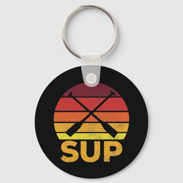 Porte-clés Coucher de soleil de pagaie arrière SUP (Recto)