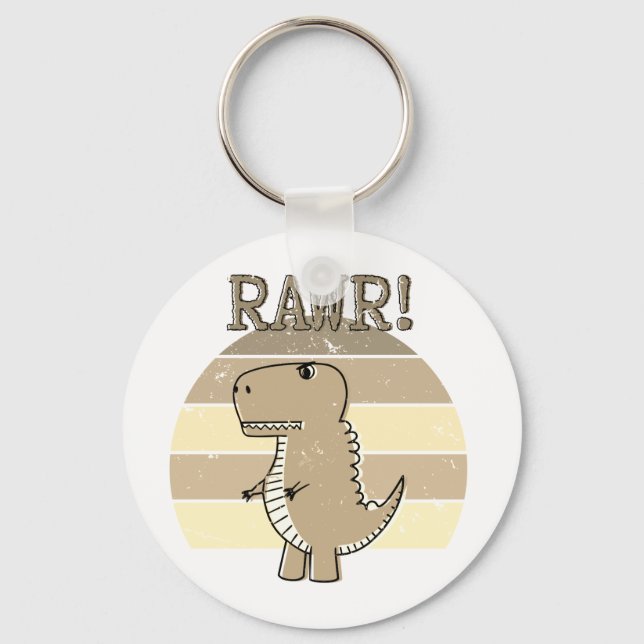 Porte-clés Coucher de soleil de T-Rex Dinosaur séchée par Sep (Recto)