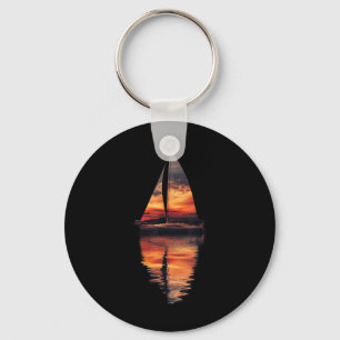 Porte-clés Coucher de soleil en voile Akmu Voilier Mer Double
