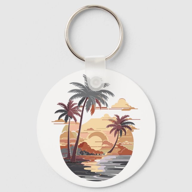 Porte-clés Coucher de soleil hawaïen (Recto)
