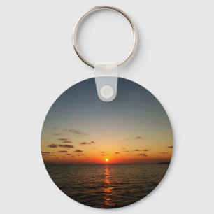 Porte-clés coucher de soleil océanique magnifique jaune orang