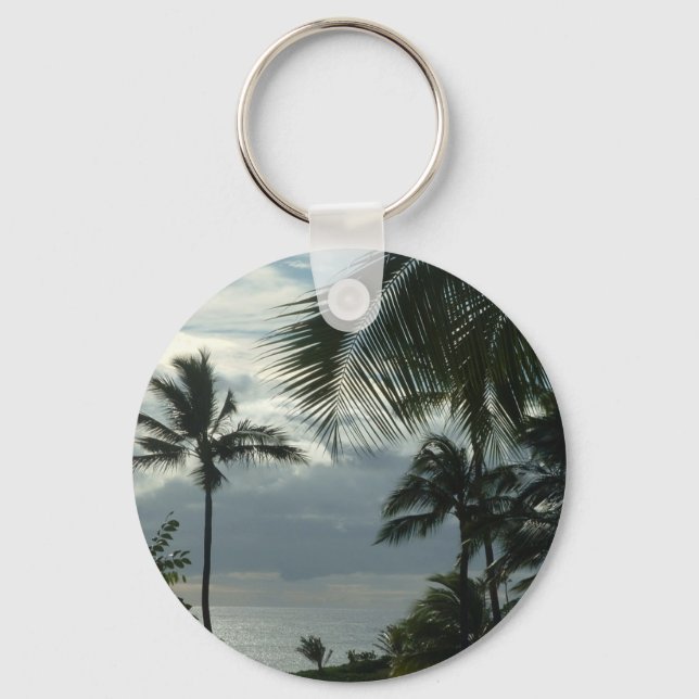Porte-clés Coucher de soleil polynésien (Recto)