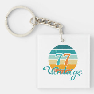 Porte-clés Coucher de soleil rétro 77 Vintage en détresse