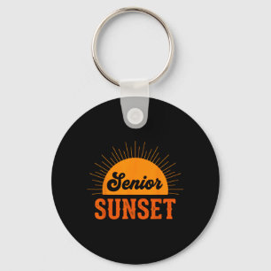 Porte-clés Coucher de soleil senior Rétro Diplômé Cl 2026 Gra