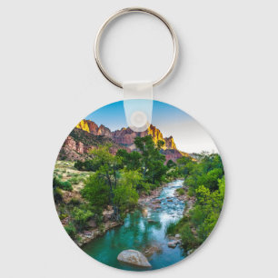 Porte-clés Coucher de soleil sur la rivière à Sion, Utah